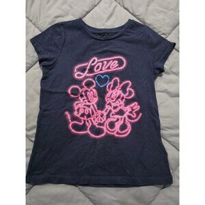 Girl's size 8 Spotted Zebra Neon Short Sleeve Disney Michey Minnie Graphic Tee